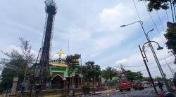 Ini Dugaan Penyebab Terbakarnya Menara Masjid Agung Darussalam Bojonegoro