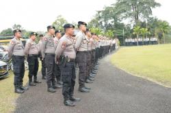 Polres Kuansing Gelar Apel Pasukan Pengamanan Pelantikan Bupati dan Wakil Bupati Terpilih