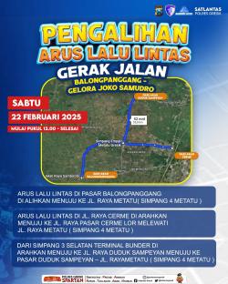 Hindari Kemacetan! Ini Rute Pengalihan Lalu Lintas di Gerak Jalan Balungpanggang - GJOS Gresik