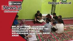 Melalui TMMD 123 Kodim 0203/Langkat, Prajurit TNI Membangun Pondasi Kecerdasan Spiritual Anak-anak