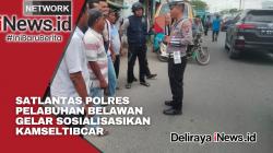 Satlantas Polres Pelabuhan Belawan Gelar Sosialisasikan Kamseltibcar