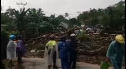 Akibat Hujan Deras Akses Jalan Raya Serang, Padarincang Terputus Dan Tertimbun Tanah Longsor