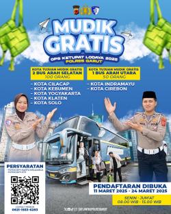 Polres Garut Gelar Mudik Gratis Lebaran 2025, Simak Rute dan Cara Daftarnya!