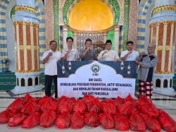 Polda Babel Gandeng DMI Babel Bagikan Bantuan Paket Sembako