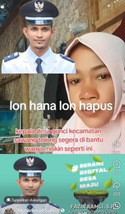 Beredar Video Wanita Mengaku Tidak Dapat Bantuan, Begini Klarifikasi Keuchik Gunci Aceh Utara