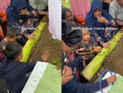 Isak Tangis Pilu Bocah saat Ibunya Dimakamkan : Mama Keluar Dulu, Kenapa Tidak Pakai Kasur ?