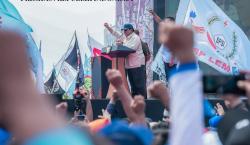 Ini Janji Prabowo Dihadapan Ratusan Ribu Buruh dan Pekerja pada Aksi Mayday di Monas