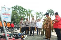 Bersinergi Tanggulangi Karhutla, Kapolres Inhu Bersama Forkopimda Apel Siaga