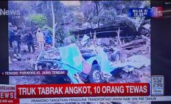Kecelakaan Maut di Purworejo, 10 Tewas Akibat Truk Pasir Tabrak Angkot