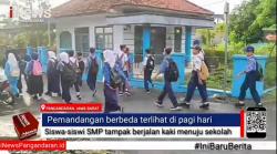 Larangan Bawa Motor ke Sekolah Mulai Diterapkan, Siswa SMP di Pangandaran Jalan Kaki ke Sekolah
