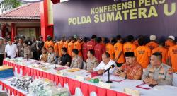 Direktorat Narkotika Polda Sumut Bersama Polres Asahan, Tanjung Balai, Batu Bara Menggelar Press Rel