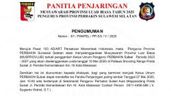 PERBAKIN Sulsel Gelar Musyawarah Provinsi Luar Biasa, Buka Pendaftaran Calon Ketua Umum