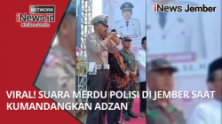 Viral! Suara Merdu Polisi di Jember Saat Kumandangkan Adzan