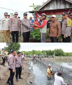 Polres Seruyan Dorong Ketahanan Pangan Lewat Panen Bandeng dan Distribusi Bibit Buah