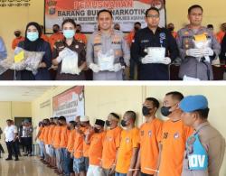 Kapolres Asahan Melakukan Press Release Pemusnahan Barang Bukti Narkotika