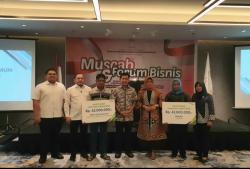 BPJS Ketenagakerjaan Serahkan JKM Rp42 Juta Saat Muscab dan Forum Bisnis HIPMI Kalteng