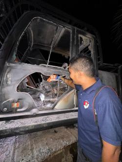 Excavator Milik PT.Satya Agung Terbakar di Kebun Pase Damai, Polisi Selidiki Penyebabnya