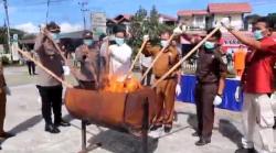 Polres Pasaman Musnahkan Hampir 10 Kg Ganja dari Dua Kurir Asal Padang