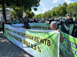 Ratusan Karyawan RSI NTB Demo Disnaker: Tuntut Transparansi Potongan Gaji dan Keadilan Upah