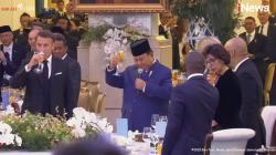 Presiden Prabowo Jamu Macron dengan Minum Jus saat Gala Dinner