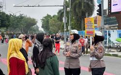 Harlah Pancasila, Ditlantas Polda Riau Gelar Kampanye Keselamatan Berlalu Lintas di CFD Pekanbaru