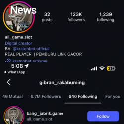 Viral di Sosmed, Instagram Wapres RI Gibran Diduga Follow Akun Judol