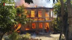 Rumah Panggung Terbakar saat Masak Buras , Satu Korban Alami Luka bakar