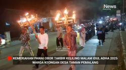 Video: Ratusan Obor Warnai Takbir Keliling Malam Idul Adha 2025 di Desa Taman Pemalang