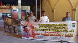 Polres Belawan Wakili Kapolda Sumut Serahkan Hewan Qurban ke Masjid Jami