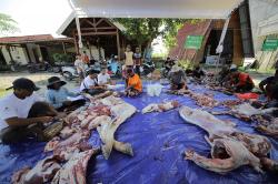 Pekerja Lapangan Banyu Urip Gotong Royong Bagikan 61 Hewan Kurban ke 14 Desa