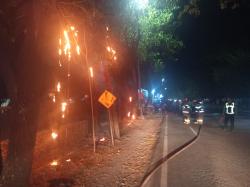 Diduga Akibat Pembakaran Sampah, Kabel Telkom Terbakar di Bojonegoro