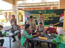 Polres Grobogan Diserbu Pengemudi Ojol, Ternyata Mau Cek Kesehatan Gratis Hari Bhayangkara ke 79