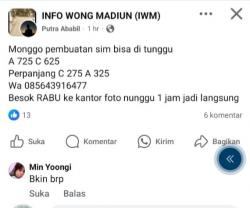 Waspada, Penipuan Berkedok Bikin SIM Berseliweran di Medsos, Pelakunya Ngaku Anggota Polres Madiun