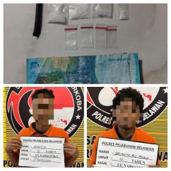 Sat Narkoba Polres Belawan Gerebek! Pengedar dan Pembeli Sabu Ditangkap Barengan