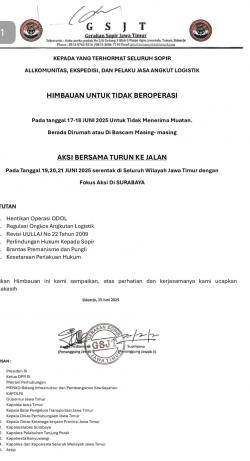 Gerakan Sopir Jawa Timur Imbau Anggotanya Tidak Beroperasi, Ini Tuntutannya!