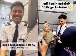 Viral, Momen Haru Ibu Guru Naik Pesawat yang Diterbangkan Mantan Muridnya