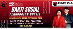 Bakti Sosial Meriahkan Bulan Bung Karno, Baguna DPP PDIP Gelar Pengobatan Gratis di Pringsewu