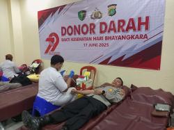 Polres Metro Depok Gelar Bakti Kesehatan Donor Darah Jelang Hari Bhayangkara ke-79