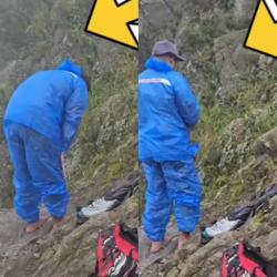 Viral, Pendaki Tetap Salat Khusyuk meski Badai Menerjang dan Kondisi Gunung Ekstrem