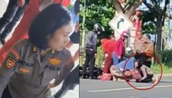 Aksi Heroik Polwan Cantik AKP Natalia Bantu Korban Kecelakaan di Bantaeng, Ceritanya Bikin Haru
