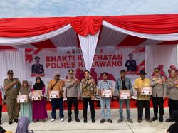 Peringati Hari Bhayangkara ke-79, Polres Karawang Gandeng RS Hastien Gelar Bhakti Kesehatan