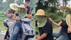 Anti-Ribet! Wanita China Gunakan Daun Teratai jadi Sunscreen Instan, Plek Langsung Nempel di Wajah