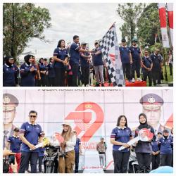 Ribuan Warga Meriahkan Jalan Sehat dan Sepeda Santai Hari Bhayangkara ke-79 di Polda Kalteng