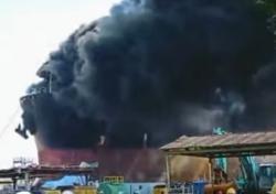 Kapal Tanker Terbakar Saat Docking di Galangan Kapal Batam, Lima Pekerja Terluka