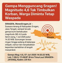 Gempa Bumi M 4,6 Mengguncang Sragen! Warga Diminta Tak Panik Tapi Tetap Waspada