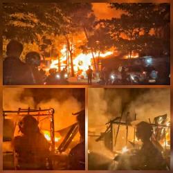 Kebakaran Hebat Landa Pasar Tradisional RTA Milono Palangka Raya, Delapan Kios Hangus