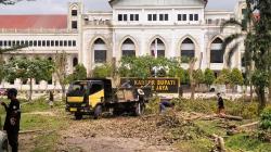 Pemkab Tertibkan Area Depan, Pohon Ditebang, Wajah Kantor Bupati Pidie Jaya Mulai “Dipoles