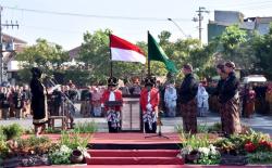 Upacara dan Kirab Pataka Harlah ke-79 Kabupaten Sukoharjo, Bupati Pidato Berbahasa Jawa