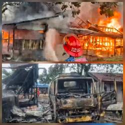 Kebakaran Hebat Ludeskan Rumah Makan dan Truk CPO di Pahandut Seberang Palangka Raya
