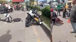 Ngeri! Motor Dinas PJR Polda Sumut Tabrak Pejalan Kaki Lansia di Jalan Sisingamangaraja Medan